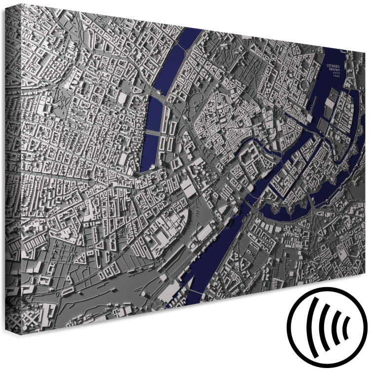 Canvas Art Print Aerial View of Copenhagen (1-piece) Wide - city map in Denmark 135367 additionalImage 6