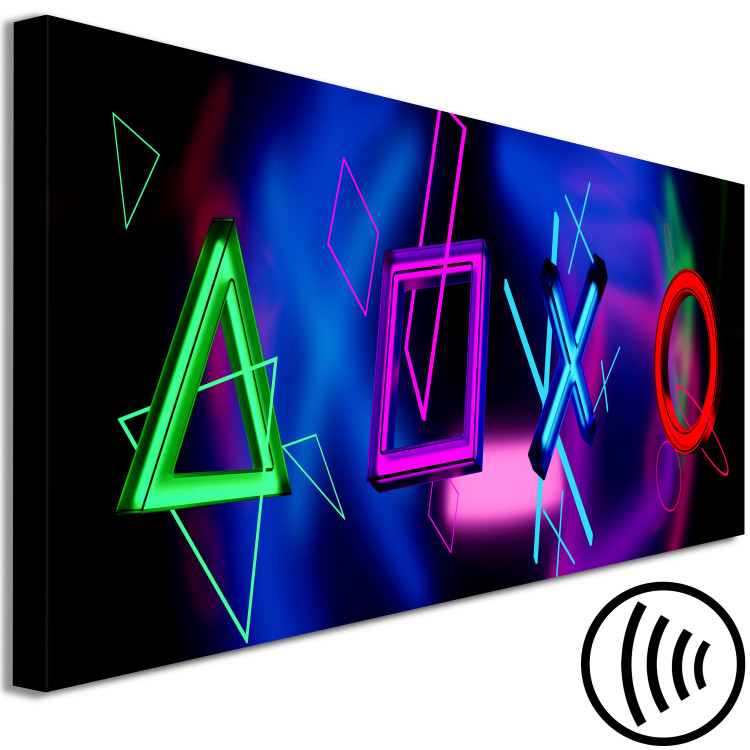 Canvas Flying Signs (1-piece) Narrow - futuristic colorful shapes 135467 additionalImage 6