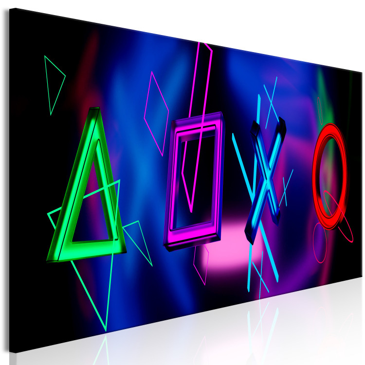 Canvas Flying Signs (1-piece) Narrow - futuristic colorful shapes 135467 additionalImage 2