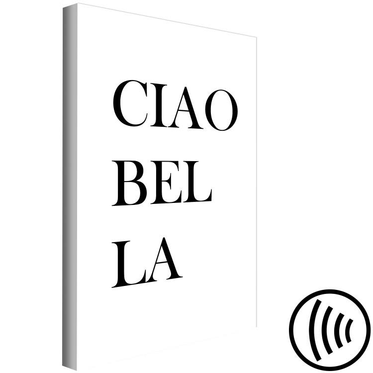 Canvas Print Italian text Hi beauty - black and white, typographic composition 135867 additionalImage 6