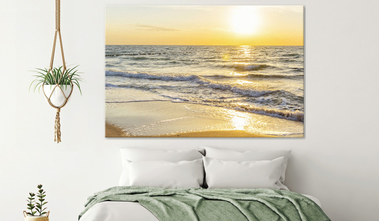 Large canvas print Calm Waves - Golden [Large Format] 136367 additionalImage 5