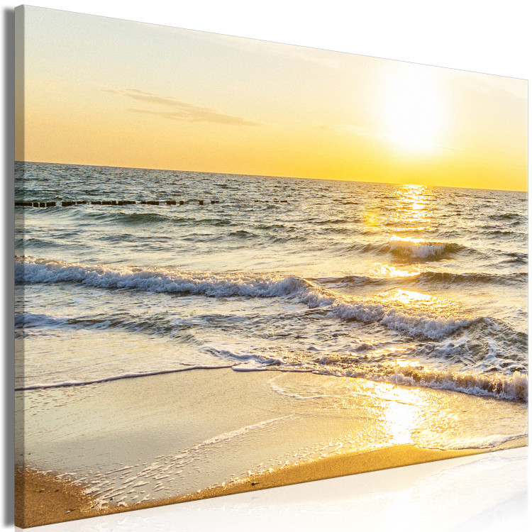 Large canvas print Calm Waves - Golden [Large Format] 136367 additionalImage 3
