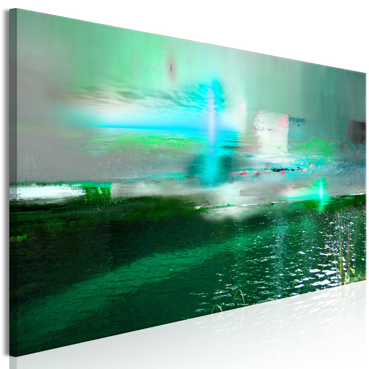 Canvas Print Emerald Landscape (1-piece) Narrow - abstraction in green tones 143567 additionalImage 2