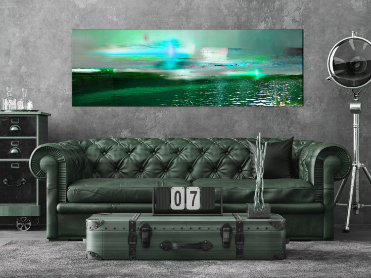 Canvas Print Emerald Landscape (1-piece) Narrow - abstraction in green tones 143567 additionalImage 3