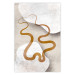 Wall Poster Wavy Ribbon - Orange Shape on White and Beige Backgrounds 144767