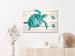 Canvas Turtles (1-piece) - emerald sea animals on a wooden background 145167 additionalThumb 3
