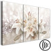 Canvas Lilies (3-piece) - light-white flowers on a beige glossy background 145267 additionalThumb 6