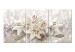 Canvas Lilies (3-piece) - light-white flowers on a beige glossy background 145267