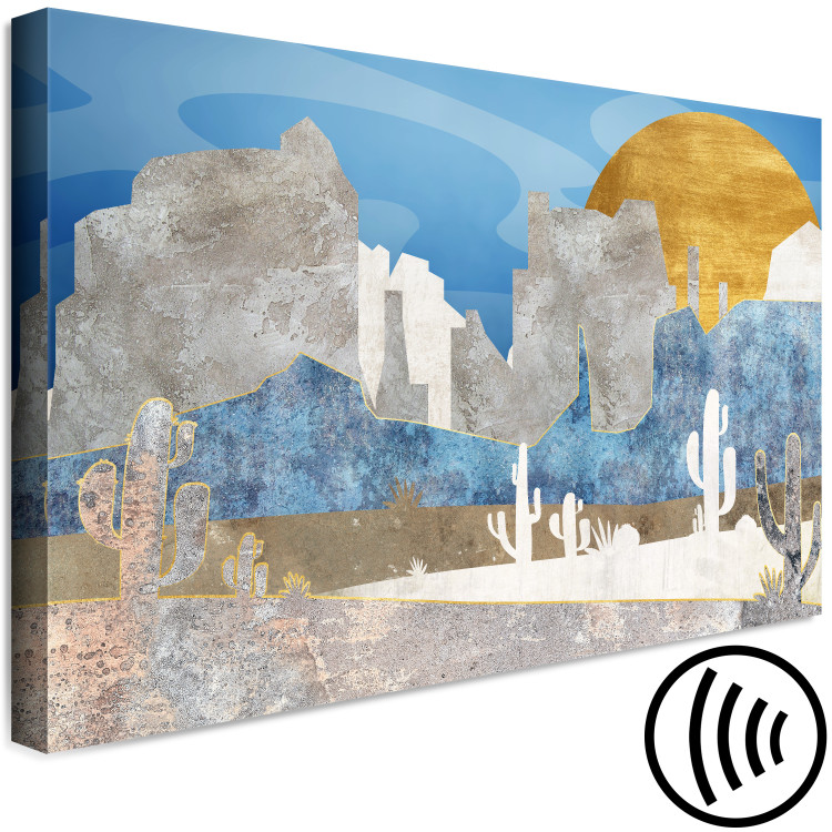 Canvas Art Print Wild Prairie (1-piece) - abstract landscape on a concrete background 145367 additionalImage 6
