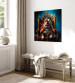 Canvas Art Print AI Dog English Bulldog - Animal in the Role of King on the Throne - Square 150267 additionalThumb 5