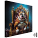 Canvas Art Print AI Dog English Bulldog - Animal in the Role of King on the Throne - Square 150267 additionalThumb 8