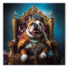 Canvas Art Print AI Dog English Bulldog - Animal in the Role of King on the Throne - Square 150267 additionalThumb 7