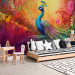 Photo Wallpaper Rainbow Bird - An Illustrated Peacock on a Background of Multicolored Flowers 150667 additionalThumb 8