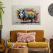 Canvas Art Print Colorful Rhino - A Mural With an Animal Inspired by Banksy’s Style 151767 additionalThumb 11