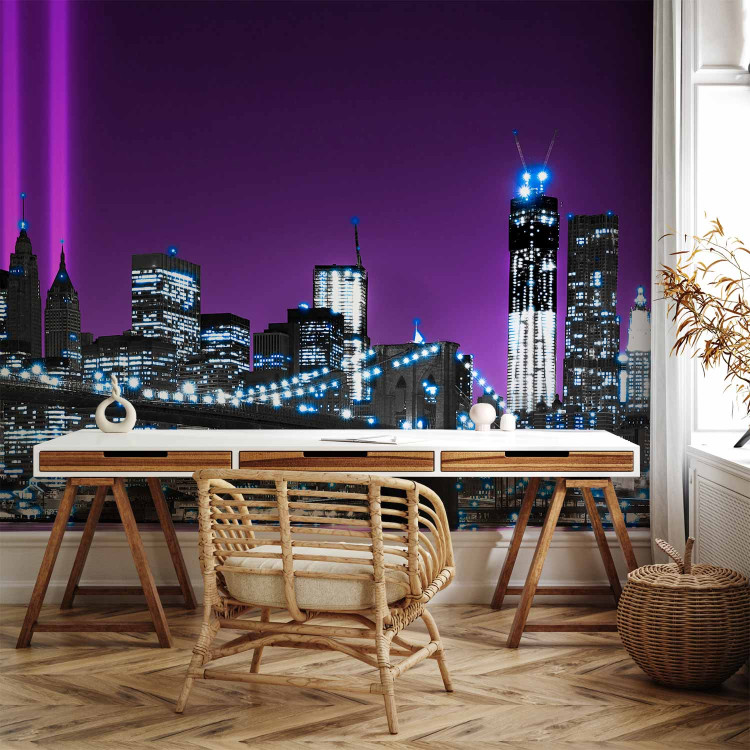 Wall Mural New York in Purple - Manhattan and Architecture with the Brooklyn Bridge 61567 additionalImage 4