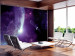 Photo Wallpaper Purple Universe - cosmic landscape with stars, Earth, and a satellite 64567