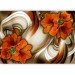 Wall Mural Orange Amaryllis - Flowers on Cool Background with Wavy Patterns 64767 additionalThumb 1