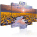 Canvas Print Flowery river - a landscape full of flowers on the water at sunset 90567 additionalThumb 2