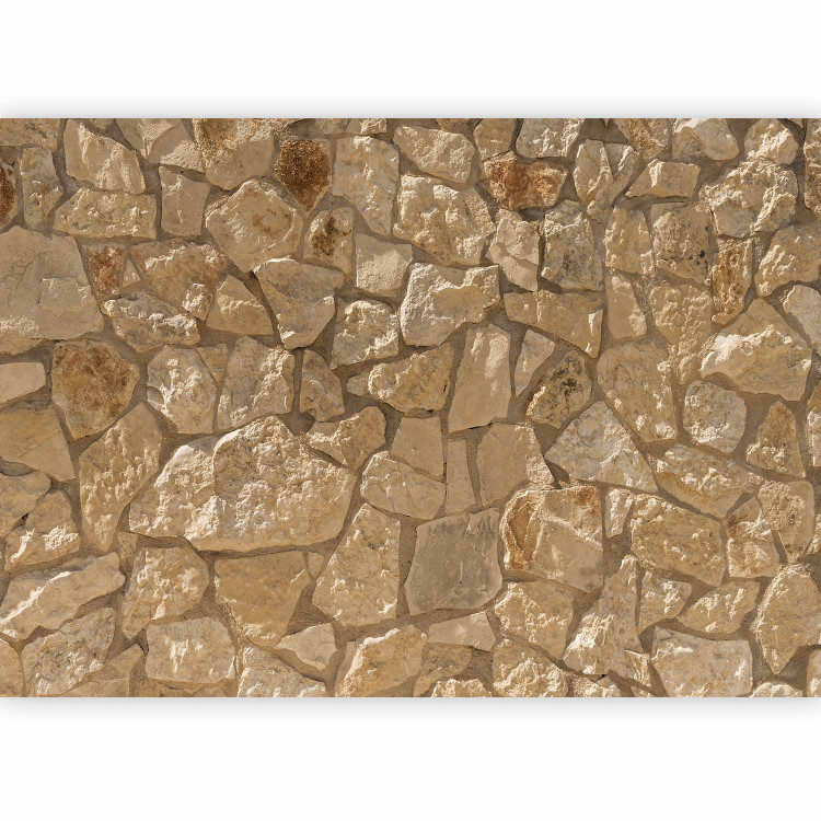 Photo Wallpaper Sunny monolith - composition with texture of stones in beige colour 91167 additionalImage 5