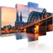 Canvas Art Print Evening in Cologne - City Architecture with Sunset Background 97867 additionalThumb 2