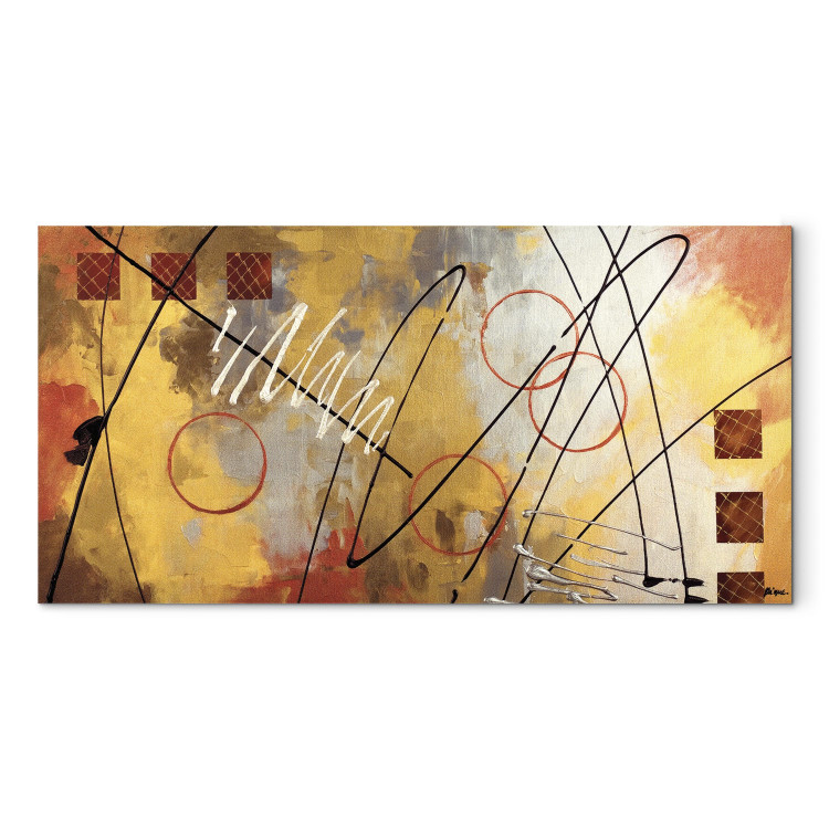 Canvas Art Print Warm Thoughts - Abstraction of Hand-Painted Geometric Figures 98167 additionalImage 7