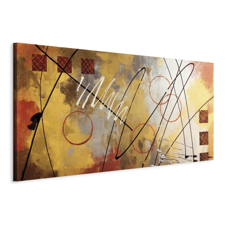 Canvas Art Print Warm Thoughts - Abstraction of Hand-Painted Geometric Figures 98167 additionalImage 2