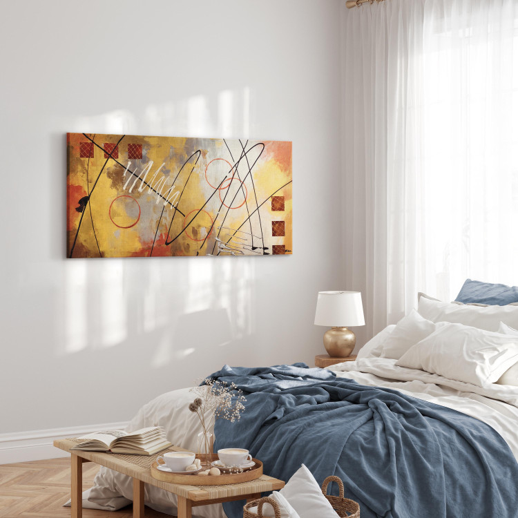 Canvas Art Print Warm Thoughts - Abstraction of Hand-Painted Geometric Figures 98167 additionalImage 10