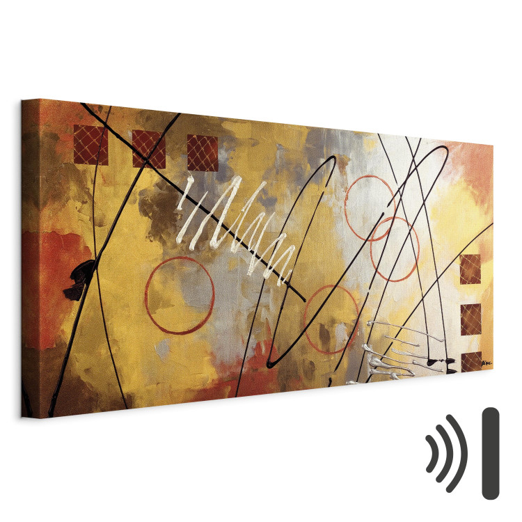 Canvas Art Print Warm Thoughts - Abstraction of Hand-Painted Geometric Figures 98167 additionalImage 8