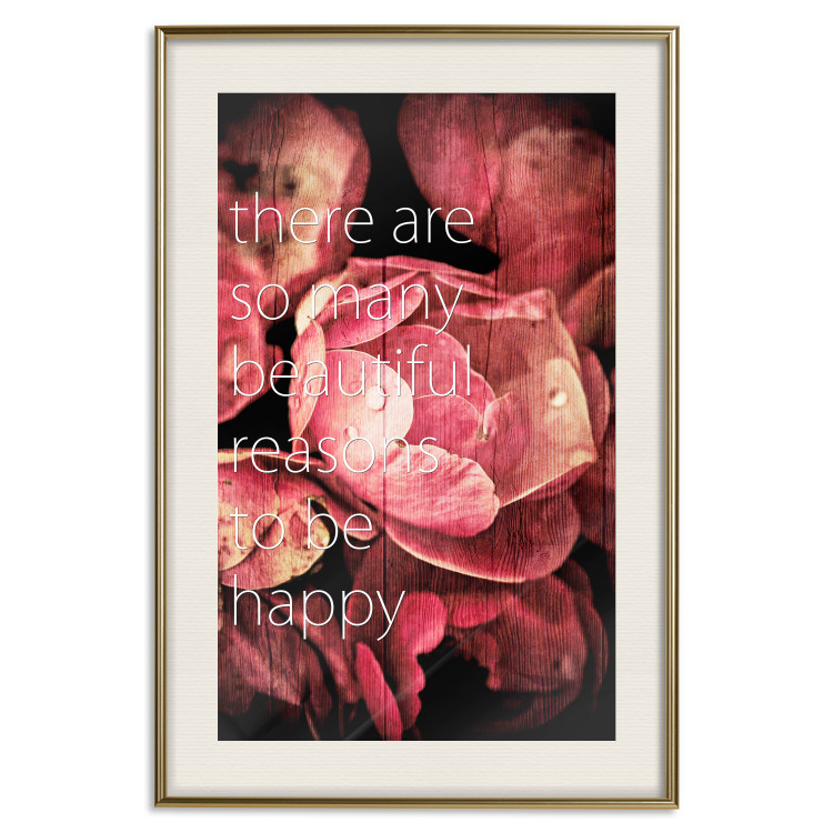 Wall Poster There Are so Many Beautiful Reasons to Be Happy - White text and flowers 114377 additionalImage 19