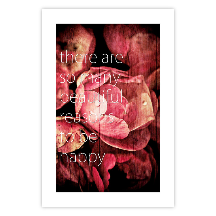 Wall Poster There Are so Many Beautiful Reasons to Be Happy - White text and flowers 114377 additionalImage 25