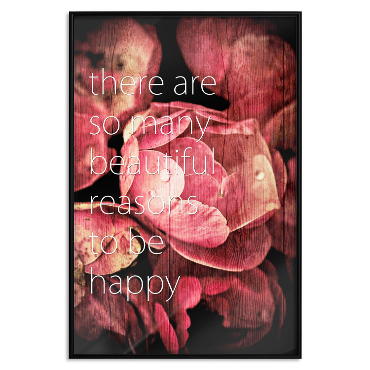 Wall Poster There Are so Many Beautiful Reasons to Be Happy - White text and flowers 114377 additionalImage 24