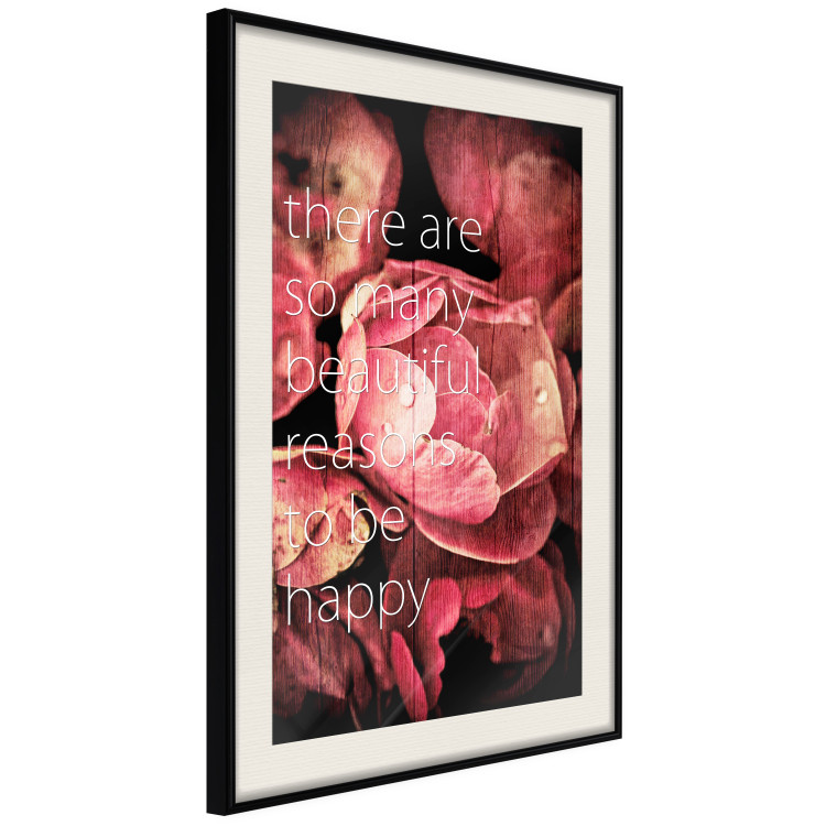 Wall Poster There Are so Many Beautiful Reasons to Be Happy - White text and flowers 114377 additionalImage 3