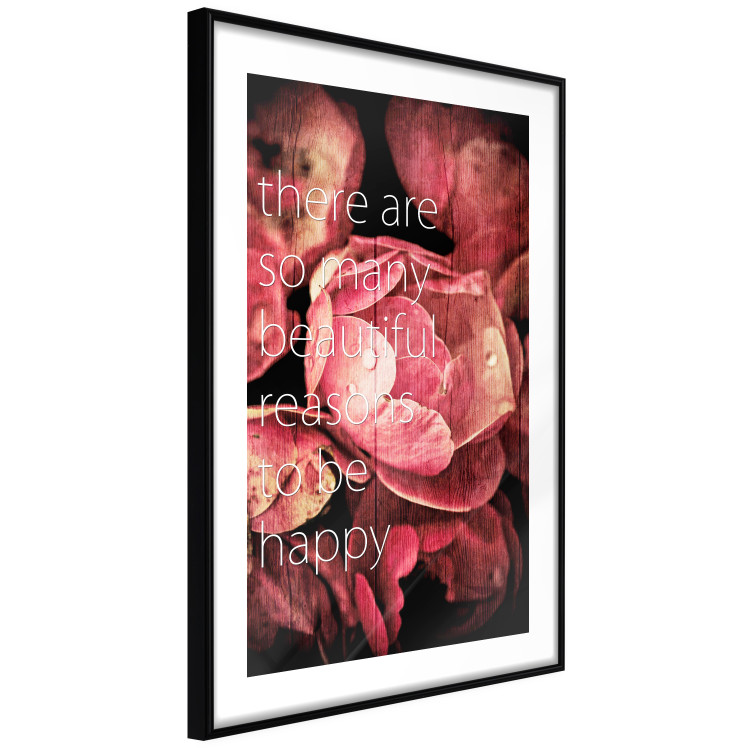 Wall Poster There Are so Many Beautiful Reasons to Be Happy - White text and flowers 114377 additionalImage 13