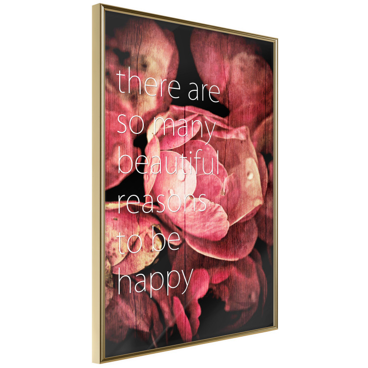 Wall Poster There Are so Many Beautiful Reasons to Be Happy - White text and flowers 114377 additionalImage 14