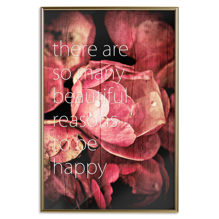 Wall Poster There Are so Many Beautiful Reasons to Be Happy - White text and flowers 114377 additionalImage 16
