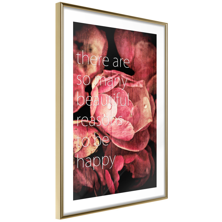 Wall Poster There Are so Many Beautiful Reasons to Be Happy - White text and flowers 114377 additionalImage 6
