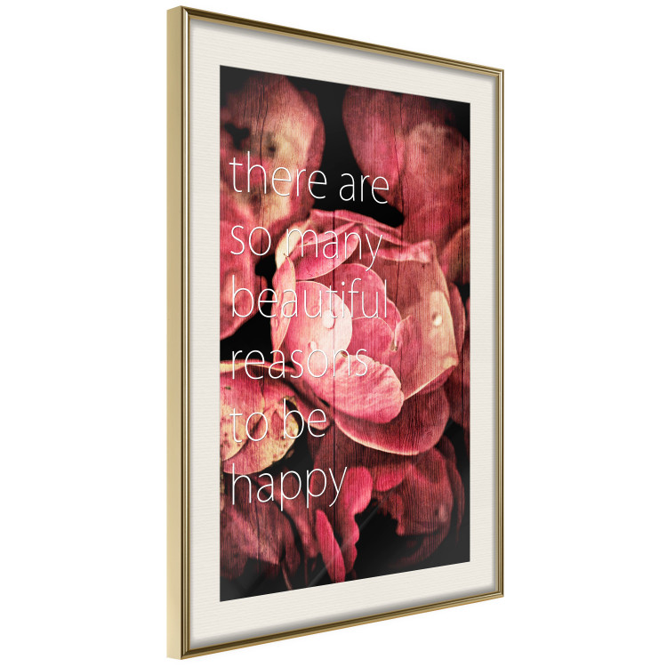 Wall Poster There Are so Many Beautiful Reasons to Be Happy - White text and flowers 114377 additionalImage 2