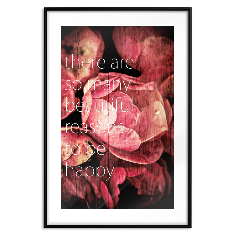 Wall Poster There Are so Many Beautiful Reasons to Be Happy - White text and flowers 114377 additionalImage 15
