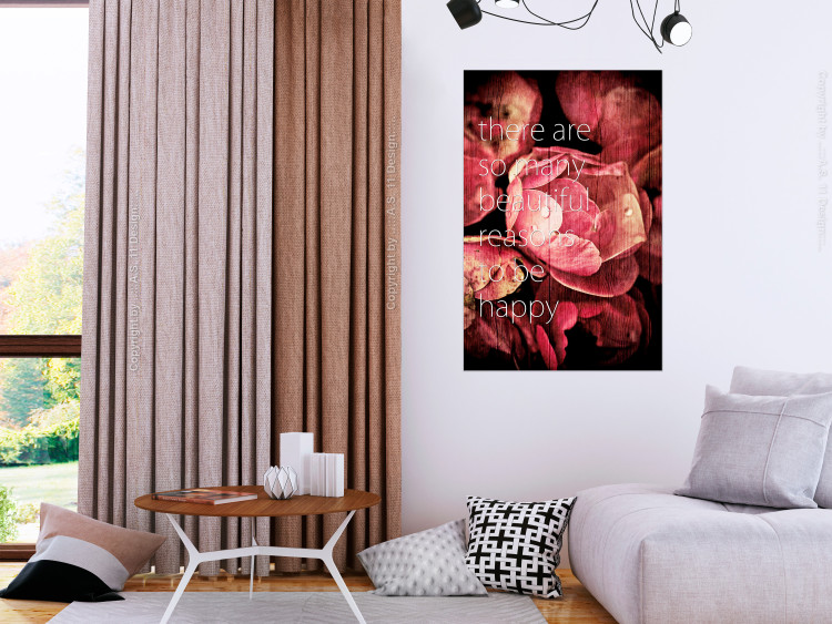 Wall Poster There Are so Many Beautiful Reasons to Be Happy - White text and flowers 114377 additionalImage 23