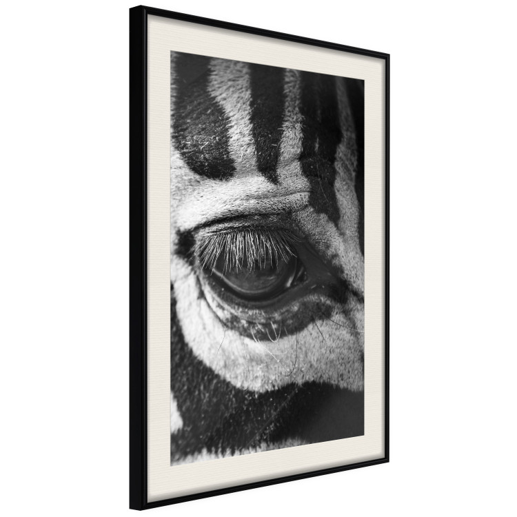 Wall Poster Close-up of a zebra's eye - black and white composition with animal motif 114877 additionalImage 4