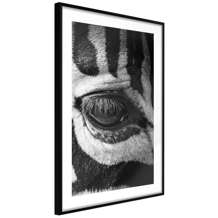 Wall Poster Close-up of a zebra's eye - black and white composition with animal motif 114877 additionalImage 3