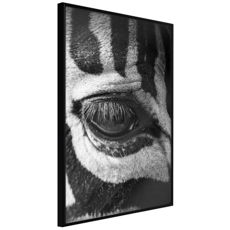 Wall Poster Close-up of a zebra's eye - black and white composition with animal motif 114877 additionalImage 7