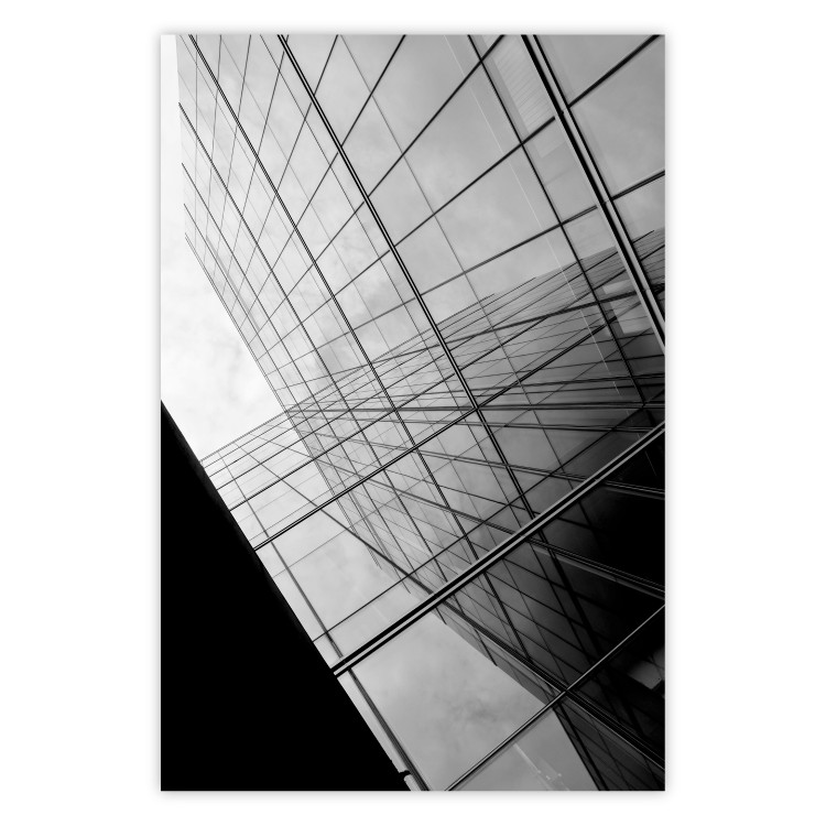 Wall Poster Glass Skyscraper - black and white composition with modern architecture 116677