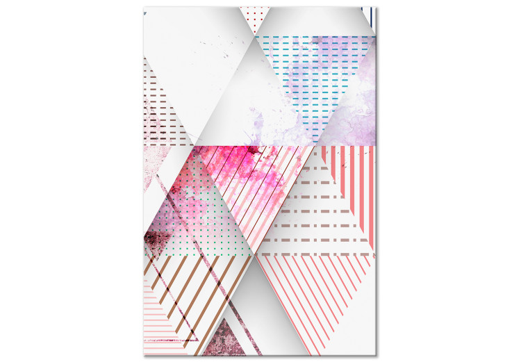 Canvas Triangular abstraction - geometric shapes in colorful patterns 117177