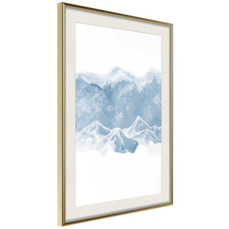 Wall Poster Icy Land - winter landscape of snowy mountains on a uniform background 117777 additionalImage 2
