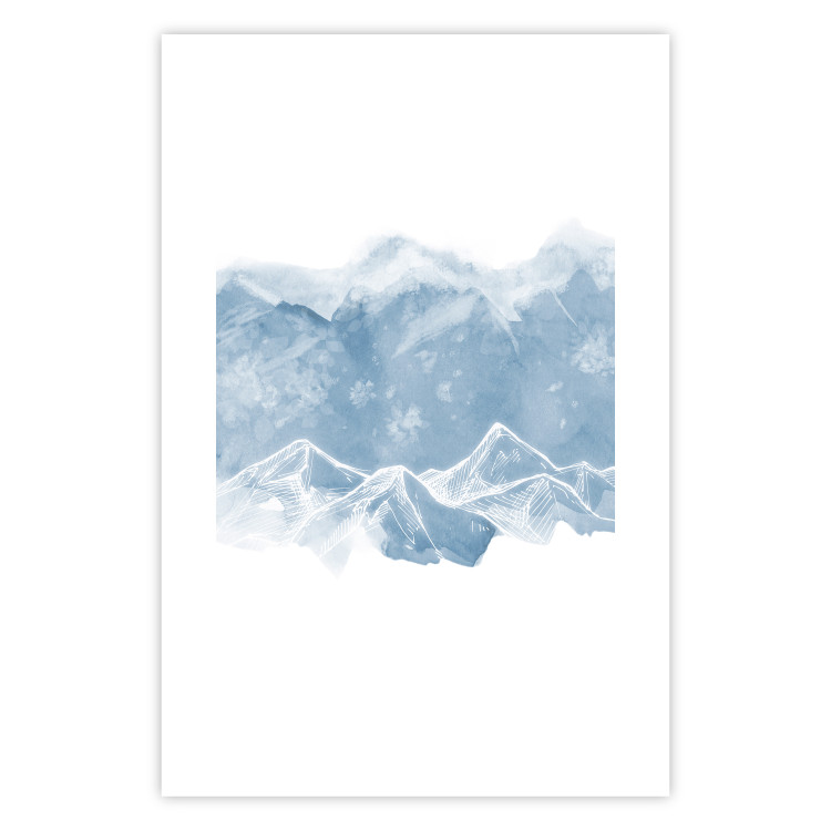 Wall Poster Icy Land - winter landscape of snowy mountains on a uniform background 117777 additionalImage 25