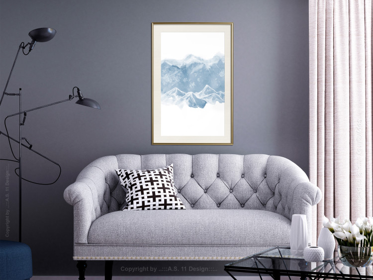 Wall Poster Icy Land - winter landscape of snowy mountains on a uniform background 117777 additionalImage 21