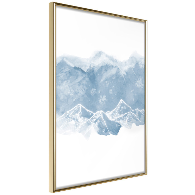 Wall Poster Icy Land - winter landscape of snowy mountains on a uniform background 117777 additionalImage 12
