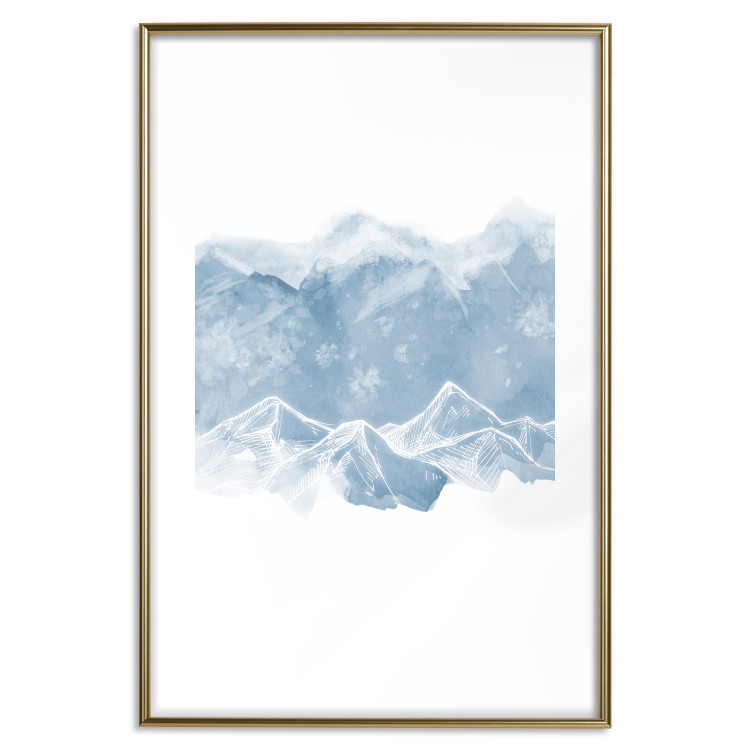 Wall Poster Icy Land - winter landscape of snowy mountains on a uniform background 117777 additionalImage 14