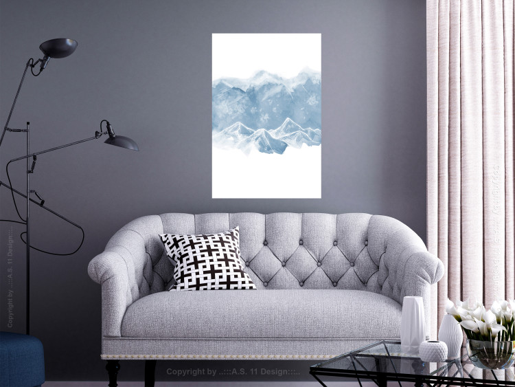 Wall Poster Icy Land - winter landscape of snowy mountains on a uniform background 117777 additionalImage 23